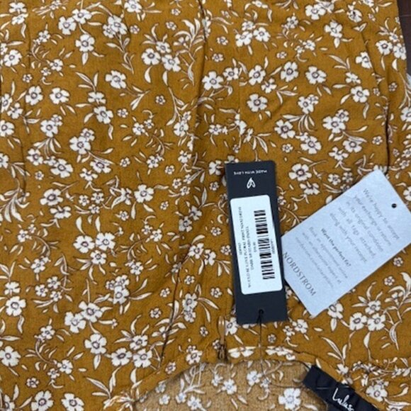 NWT Lulus Would Be Love Dark Mustard Floral Print Maxi Slip Dress - Picture 9 of 11